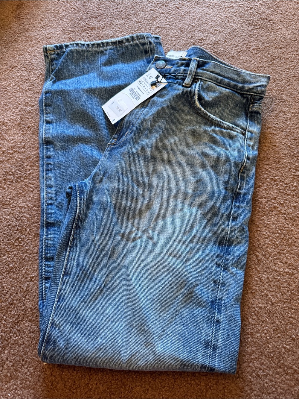 Zara mid rise Straight Jeans - Light Blue Denim - Picture 7 of 7